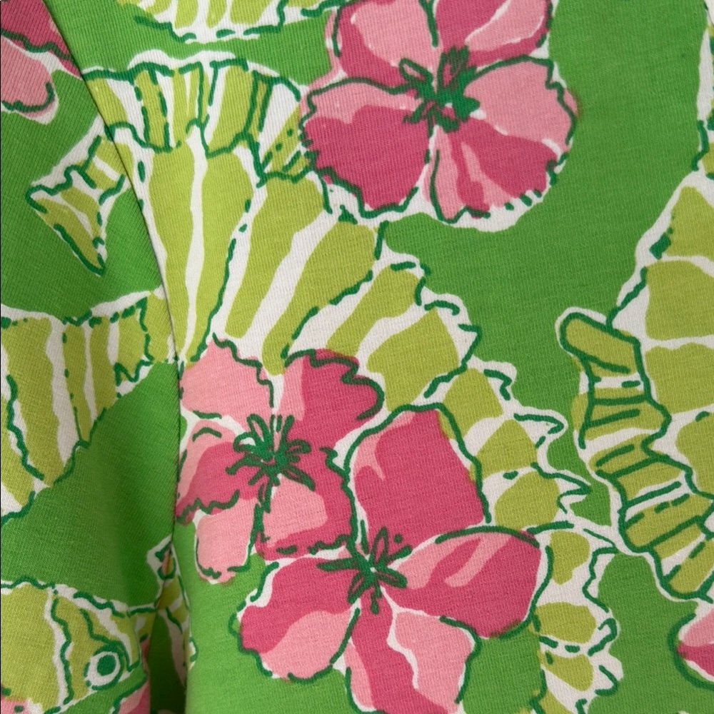 NWOT Lilly Pulitzer Green and Pink Floral Tunic - Picture 2 of 6